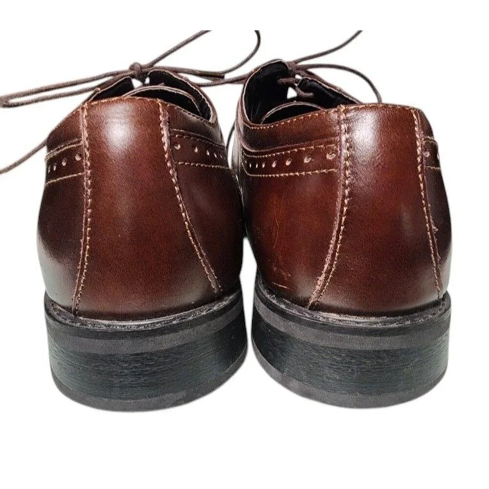 Natha Studio Mens Wingtip Brogue Derby Oxblood Leather Size 11.5D